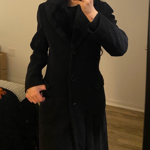 Benetton fur collar coat - Picture 3 of 5